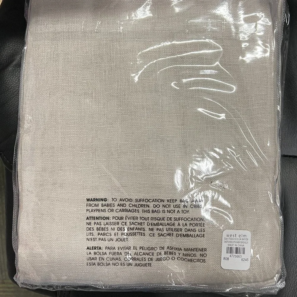 West Elm Sheer European Flax Linen Curtain - Mocha ( 2‎ Panels ) / New